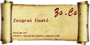 Zsigrai Csató névjegykártya